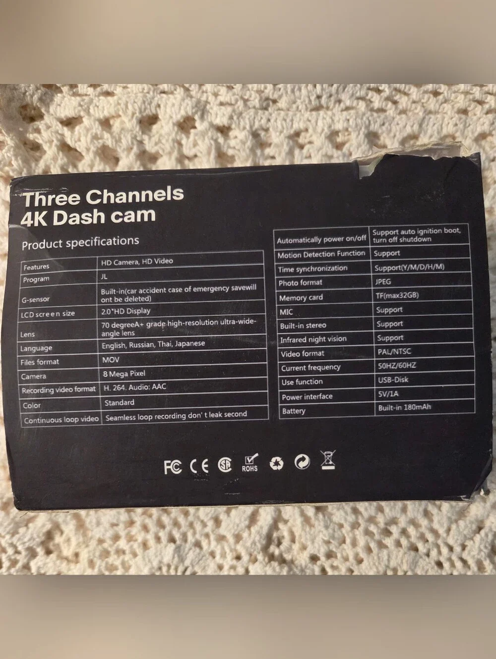 Three-Channel 4K Dash Cam — Black